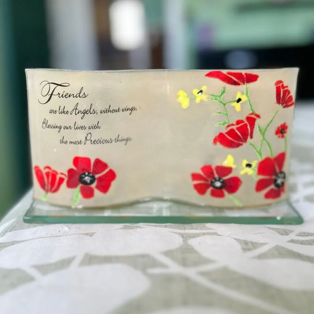 VTG Friends Floral Double Tealight Candle Holder Accent